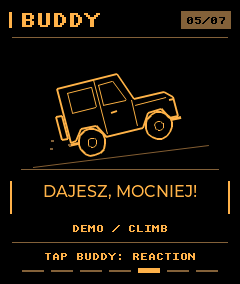Buddy reaguje na podjazd